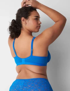 Plunge Bras^Lane Bryant Lace Unlined High Apex Bra Electric Blue