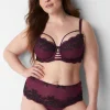 Thong Panties^Lane Bryant Lace Wide-Side Thong Grape Wine