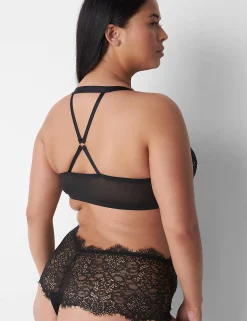 Thong Panties^Lane Bryant Lace Wide-Side Thong Black