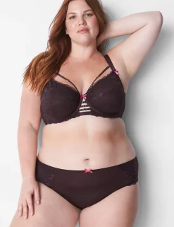 Sexy Panties^Lane Bryant Lace-Back Cheeky Panty Chocolate Plum