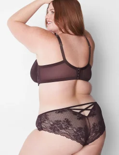 Sexy Panties^Lane Bryant Lace-Back Cheeky Panty Chocolate Plum
