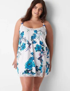 Slips & Babydolls^Lane Bryant Lace-Trim Slip Peony Floral