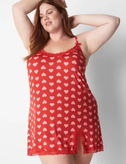 Chemises^Lane Bryant Lace-Trim Slip Sexy Heart