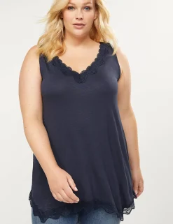 The Tee Shop^Lane Bryant Lace-Trim Swing Tank Night Sky