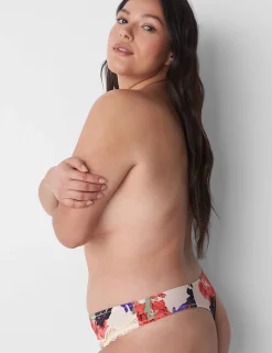 Thong Panties^Lane Bryant Lace-Trim Thong Soleil Bloom