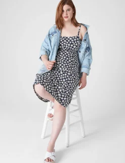 Casual^Lane Bryant Lace-Up A-Line Dress Zen Floral