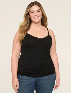 The Tee Shop^Lane Bryant Lane Essentials Lace-Trim Cami Black
