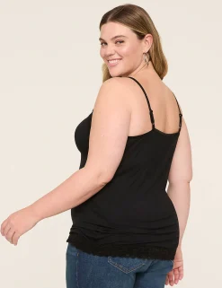 The Tee Shop^Lane Bryant Lane Essentials Lace-Trim Cami Black
