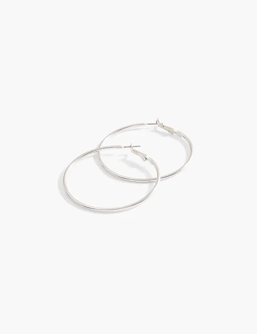 Earrings^Lane Bryant Large Hoop Silver Tone