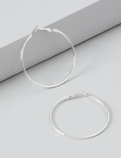 Earrings^Lane Bryant Large Hoop Silver Tone