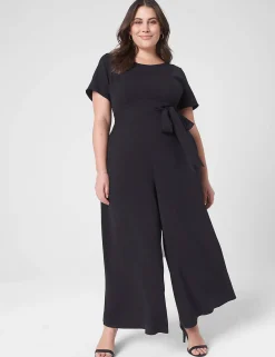 Occasion^Lane Bryant Lena Ankle Wide Leg Jumpsuit Black