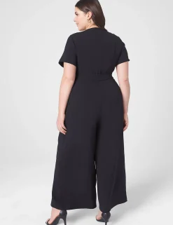 Lena^Lane Bryant Lena Ankle Wide Leg Jumpsuit Black