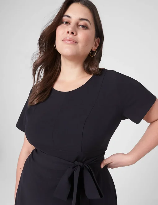 Work Versatile^Lane Bryant Lena Ankle Wide Leg Jumpsuit Black