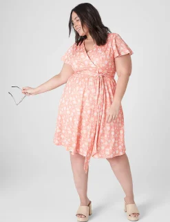 Casual^Lane Bryant Lena Surplice-Neck Fit & Flare Dress Alexis Floral