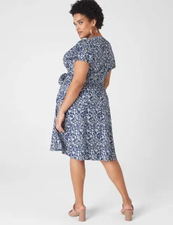 Lena^Lane Bryant Lena Surplice-Neck Fit & Flare Dress Cynthia Floral