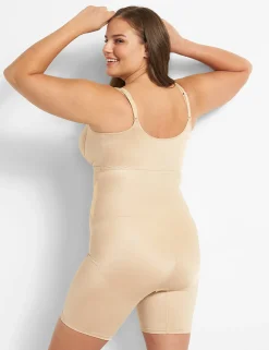 Level 3 - Contour^Lane Bryant Level 3 Contouring Open-Bust Thigh Shaper Cafe