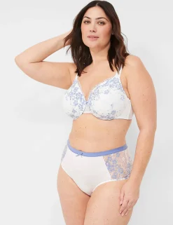 F To K Cups^Lane Bryant Lightly Lined Full Coverage Bra With Lace Bright White