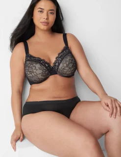 Full Coverage Bras^Lane Bryant Lightly Lined Full Coverage Bra With Lace Black