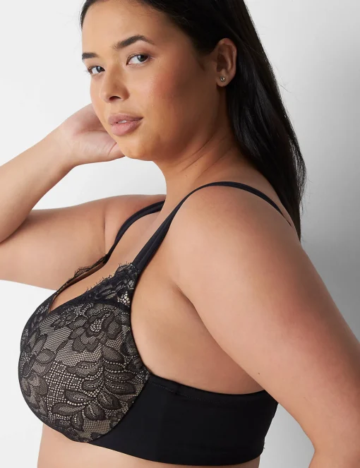 Full Coverage Bras^Lane Bryant Lightly Lined Full Coverage Bra With Lace Black