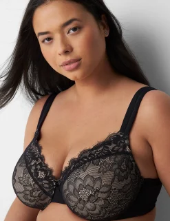 Full Coverage Bras^Lane Bryant Lightly Lined Full Coverage Bra With Lace Black