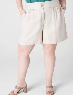 Crops, Capris And Shorts^Lane Bryant Linen City Short Flax Linen