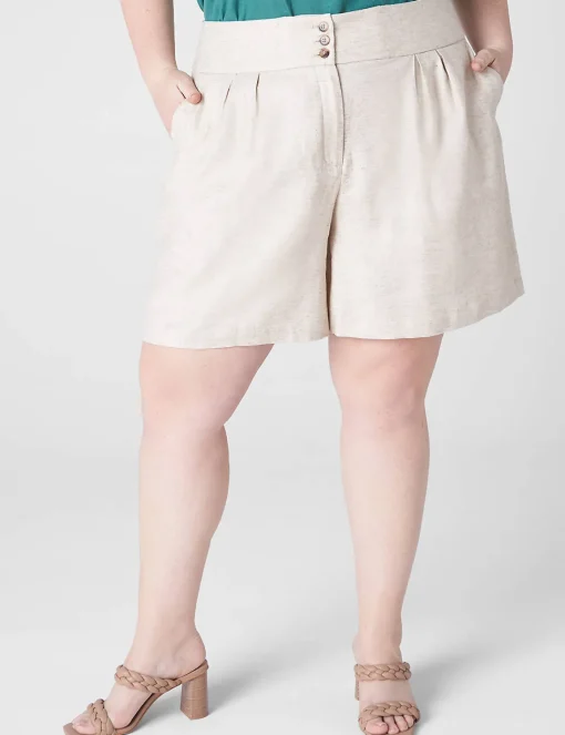 Crops, Capris And Shorts^Lane Bryant Linen City Short Flax Linen
