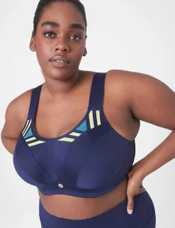 Sports Bras^Lane Bryant Livi Active High-Impact Wicking Max Support Sports Bra Maritime Blue