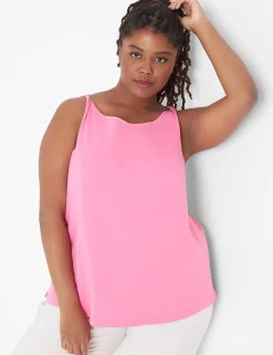 Livi Active Tops^Lane Bryant Livi Boatneck Twist-Shoulder Tank Sugar Plum