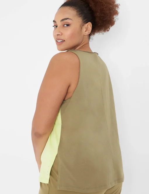 Livi Active Tops^Lane Bryant Livi Boatneck Twist-Shoulder Tank Sunny Lime