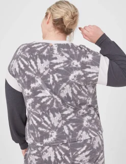 Livi Active Tops^Lane Bryant Livi Cozysoft Long-Sleeve Crew-Neck Sweatshirt Sunny Tie Dye
