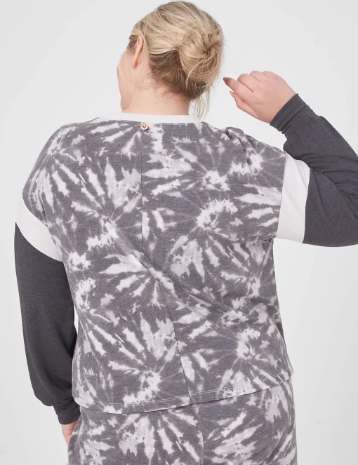 Livi Active Tops^Lane Bryant Livi Cozysoft Long-Sleeve Crew-Neck Sweatshirt Sunny Tie Dye