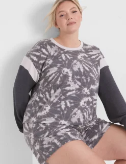 Livi Active Tops^Lane Bryant Livi Cozysoft Long-Sleeve Crew-Neck Sweatshirt Sunny Tie Dye