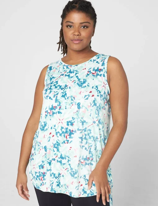Livi Active Tops^Lane Bryant Livi Crew-Neck V-Back Tank Kaleidoscope Print