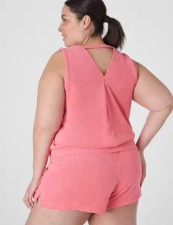 Livi Active Tops^Lane Bryant Livi Crop Towel Terry Tank Honeysuckle