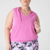 Livi Active Tops^Lane Bryant Livi Crop V-Neck French Terry Hoodie Fiji Flower