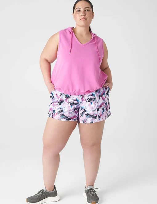 Livi Active Tops^Lane Bryant Livi Crop V-Neck French Terry Hoodie Fiji Flower