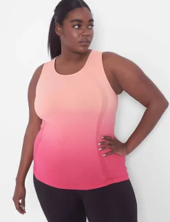 Livi Active Tops^Lane Bryant Livi Fitted Crew-Neck Seamless Tank Desert Flower