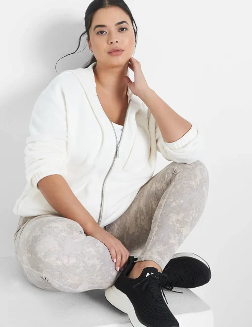 Jackets^Lane Bryant Livi Full-Zip Fleece Hoodie Egret