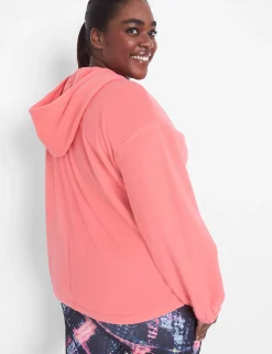 Jackets^Lane Bryant Livi Full-Zip Fleece Hoodie Sun Kissed Coral