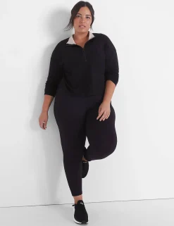 Livi Active Tops^Lane Bryant Livi Half-Zip Cozysoft Cropped Pullover Black