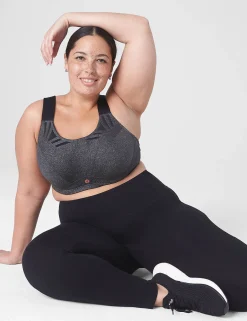 Sports Bras^Lane Bryant Livi High-Impact Wicking Max Support Sports Bra Grey