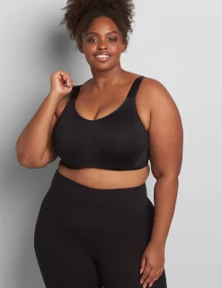 Sports Bras^Lane Bryant Livi High-Impact Wicking Underwire Sports Bra - Adjustable Straps Black