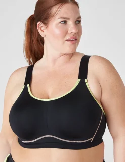 Sports Bras^Lane Bryant Livi High-Impact Wicking Underwire Sports Bra - Contrast Black