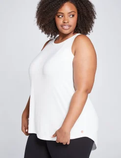 Livi Active Tops^Lane Bryant Livi High-Neck V-Back Tank White