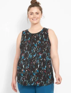 Livi Active Tops^Lane Bryant Livi High-Neck V-Back Tank Explosion Print