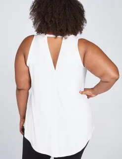 Livi Active Tops^Lane Bryant Livi High-Neck V-Back Tank White