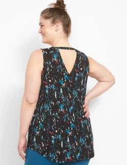 Livi Active Tops^Lane Bryant Livi High-Neck V-Back Tank Explosion Print