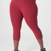 Crops And Capris^Lane Bryant Livi High-Rise Livi Soft Capri Legging - Strappy Hem Rumba Red