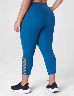 Crops And Capris^Lane Bryant Livi High-Rise Livi Soft Capri Legging - Strappy Hem Ink Blue