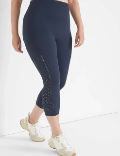 Crops And Capris^Lane Bryant Livi High-Rise Seamless Active Tights Blue Nights